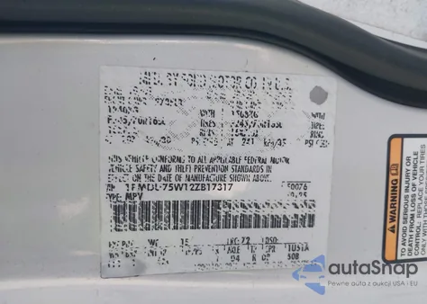 2002 Ford Explorer Limited from USA, damaged, VIN 1FMDU75W12ZB17317